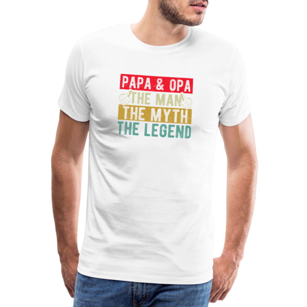Papa und Opa the Legend lustiges Premium T-Shirt Herren - Weiß