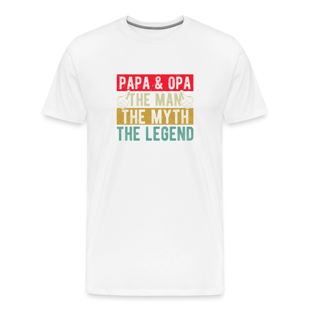 Papa und Opa the Legend lustiges Premium T-Shirt Herren - Weiß