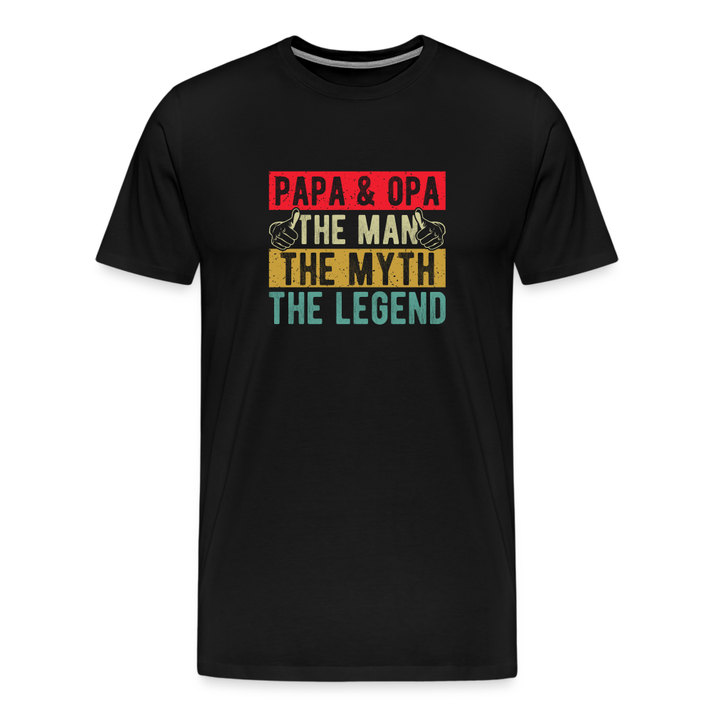 Papa und Opa the Legend lustiges Premium T-Shirt Herren - Schwarz