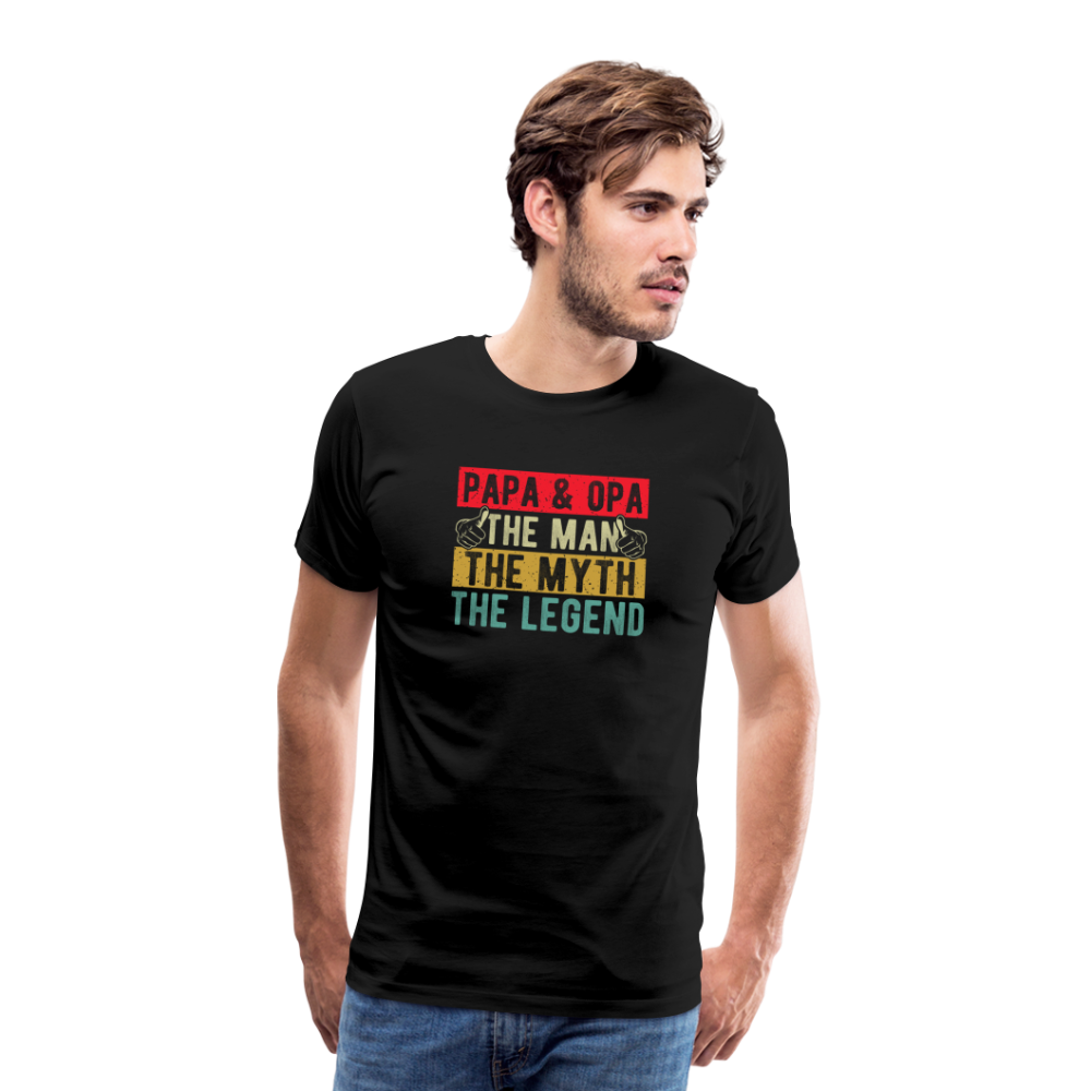 Papa und Opa the Legend lustiges Premium T-Shirt Herren - Schwarz