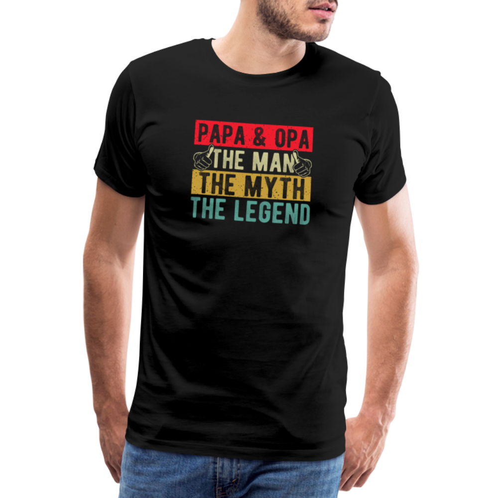 Papa und Opa the Legend lustiges Premium T-Shirt Herren - Schwarz