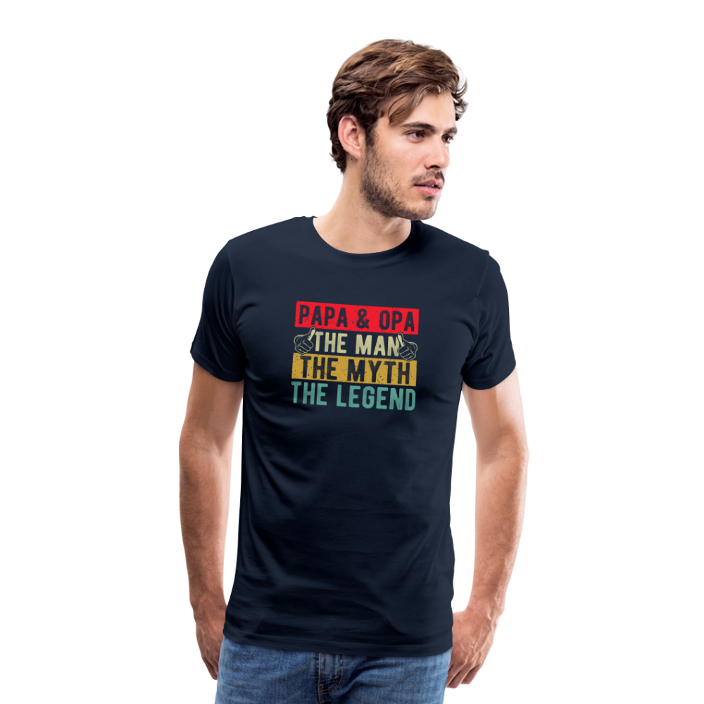 Papa und Opa the Legend lustiges Premium T-Shirt Herren - Navy