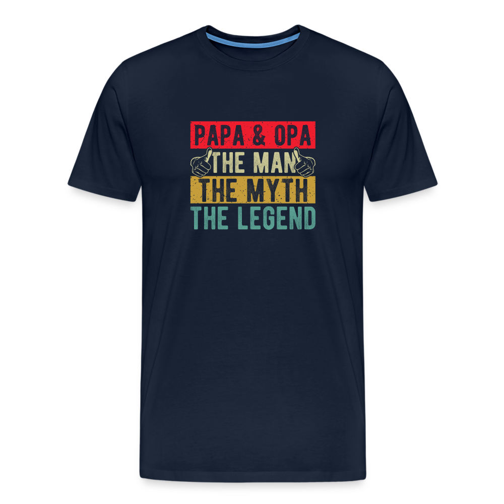 Papa und Opa the Legend lustiges Premium T-Shirt Herren - Navy