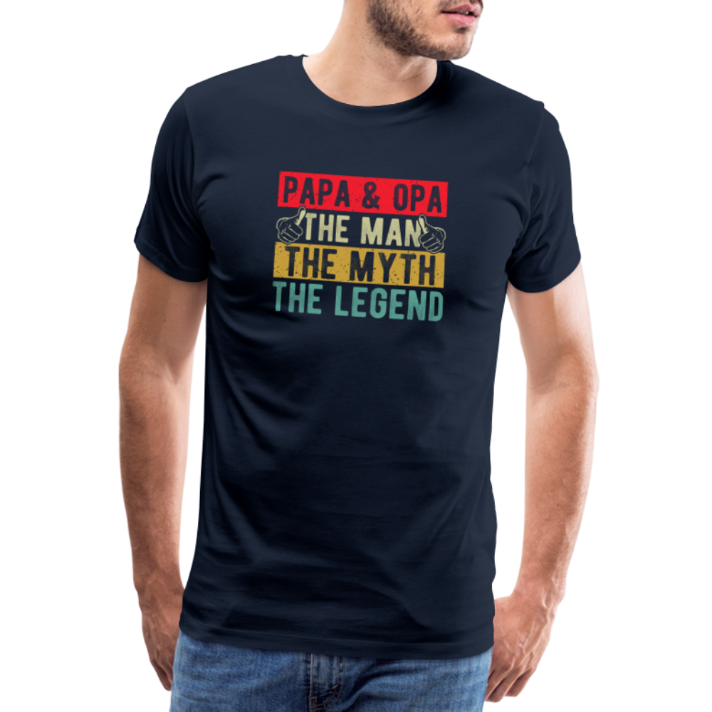 Papa und Opa the Legend lustiges Premium T-Shirt Herren - Navy