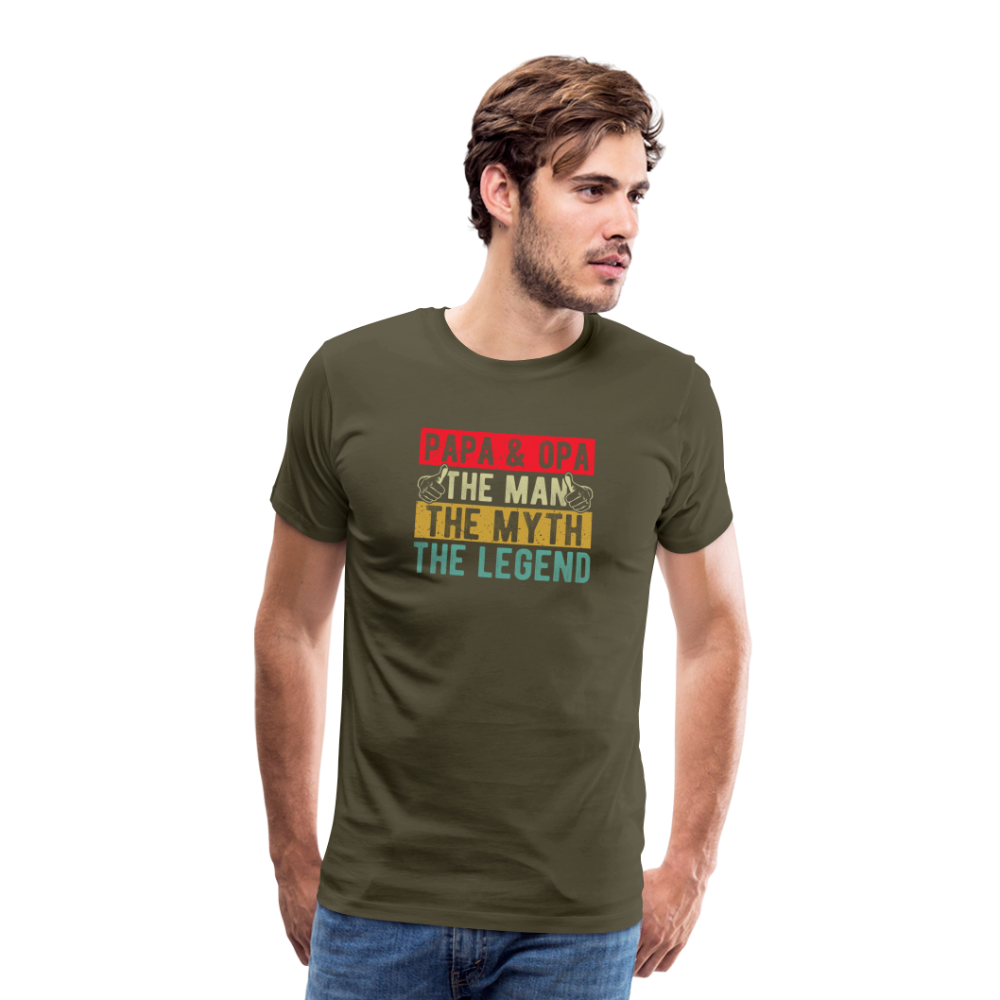Papa und Opa the Legend lustiges Premium T-Shirt Herren - Khaki
