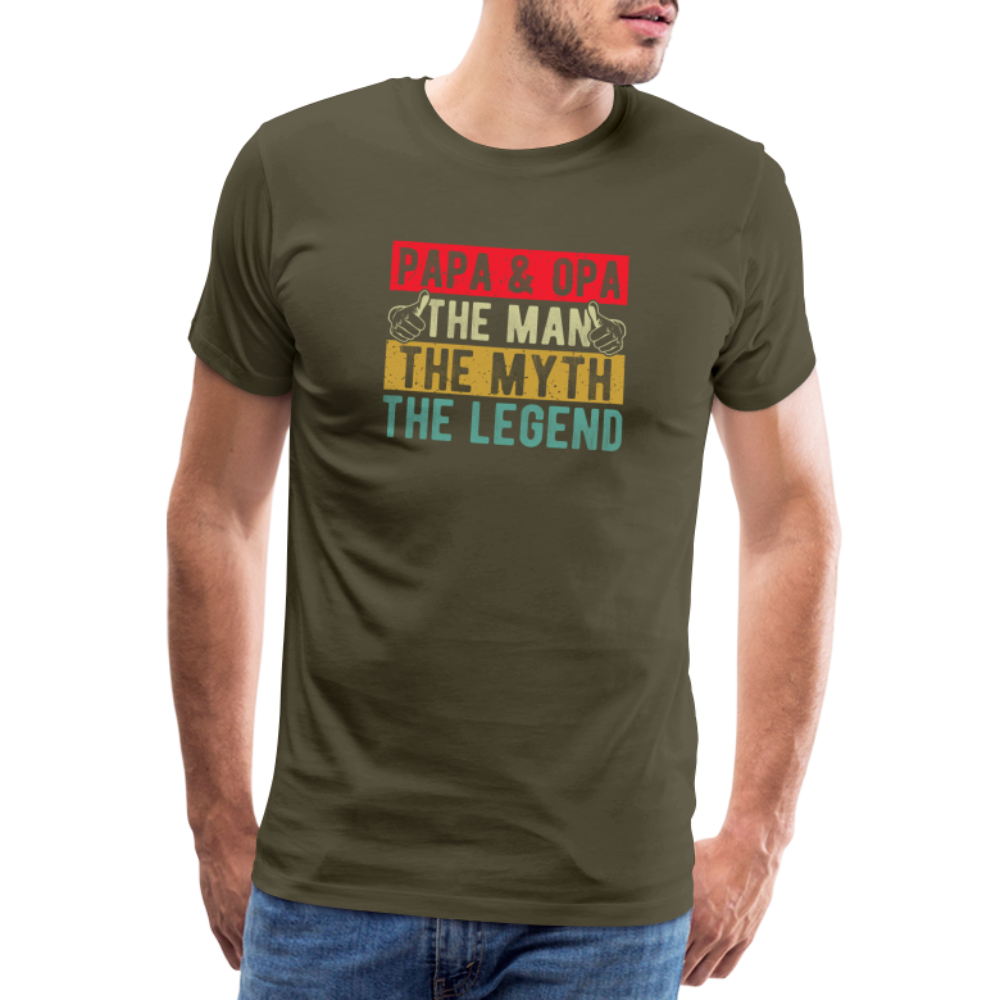 Papa und Opa the Legend lustiges Premium T-Shirt Herren - Khaki