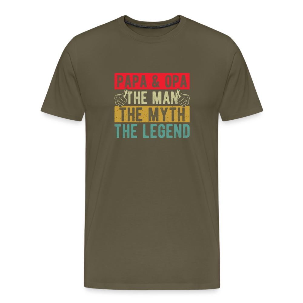 Papa und Opa the Legend lustiges Premium T-Shirt Herren - Khaki