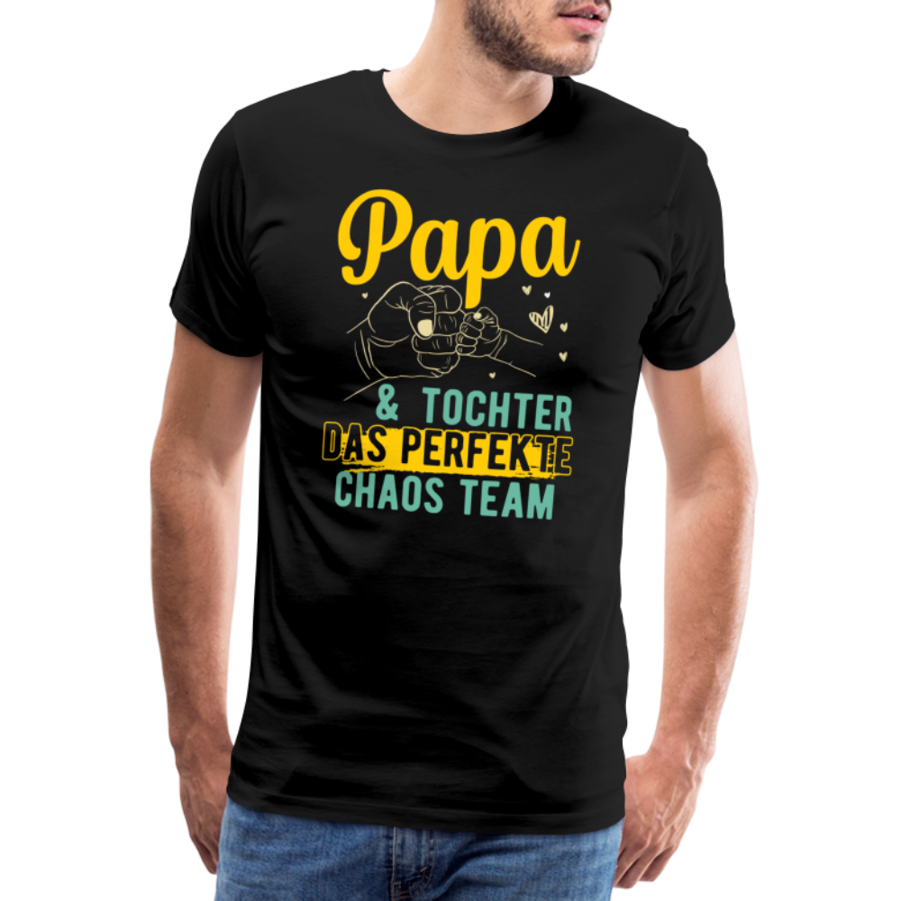Papa und Tochter lustiges Premium T-Shirt Herren - Schwarz