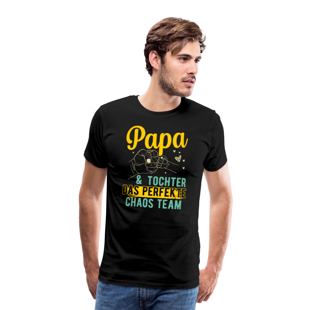Papa und Tochter lustiges Premium T-Shirt Herren - Schwarz