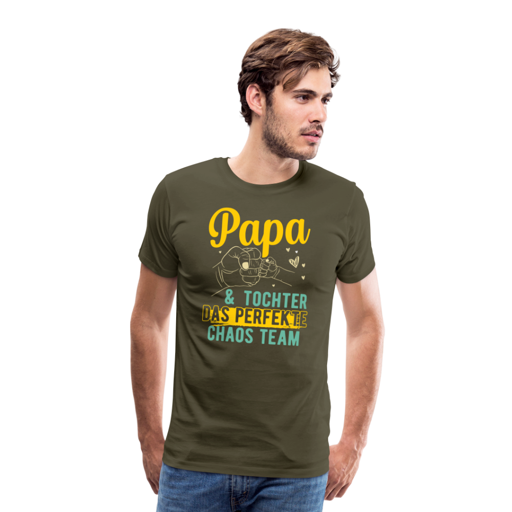 Papa und Tochter lustiges Premium T-Shirt Herren - Khaki