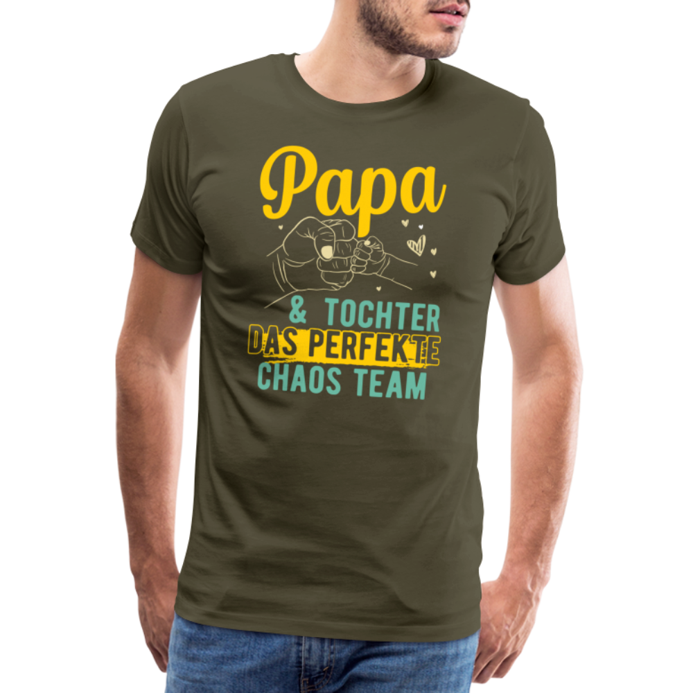 Papa und Tochter lustiges Premium T-Shirt Herren - Khaki
