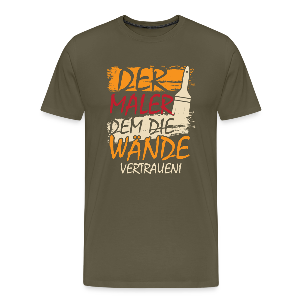 Der Maler dem die Wände vertrauen lustiges Premium T-Shirt Herren - Khaki