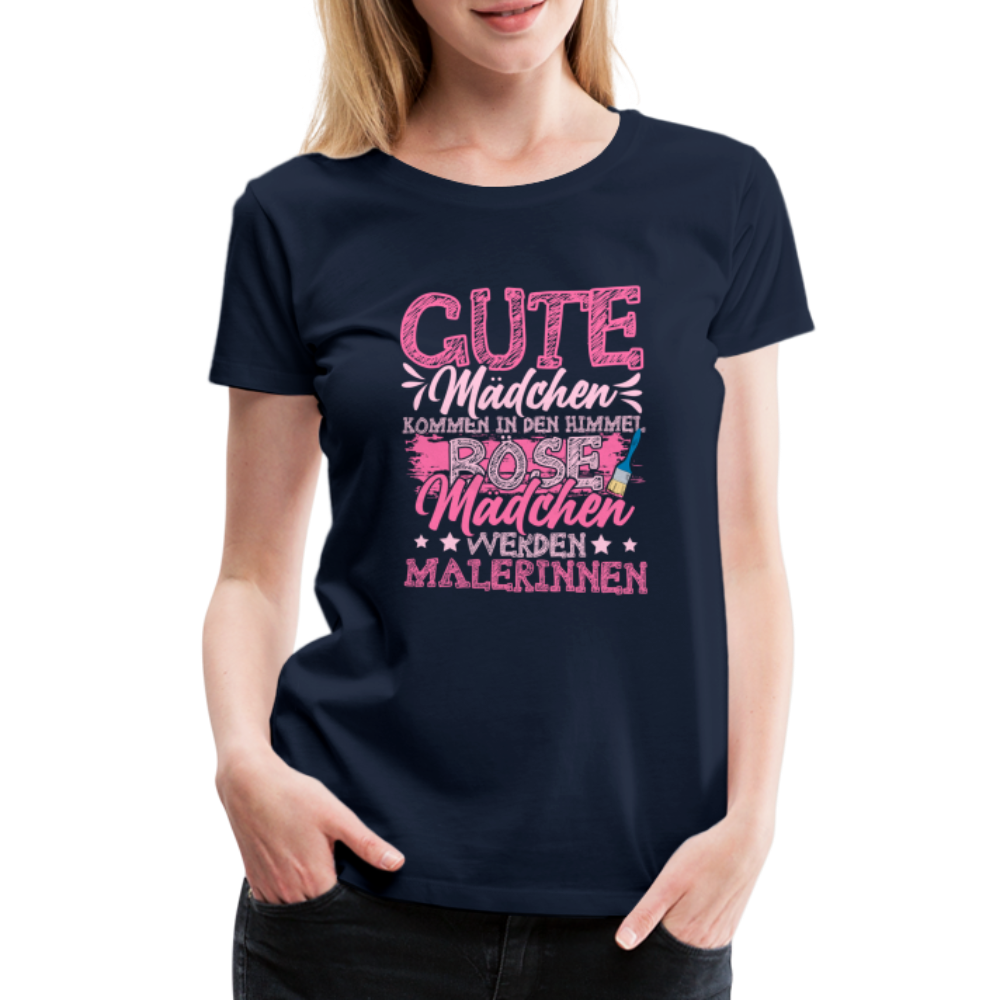 Malerinnen lustiges Premium T-Shirt Damen - Navy
