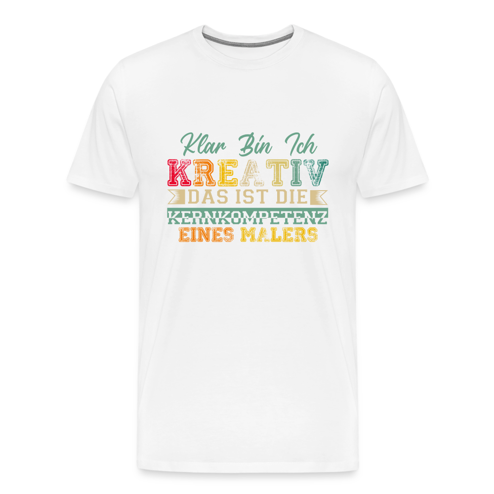 Maler Kreativ Kernkompetenz lustiges Premium T-Shirt Herren - Weiß