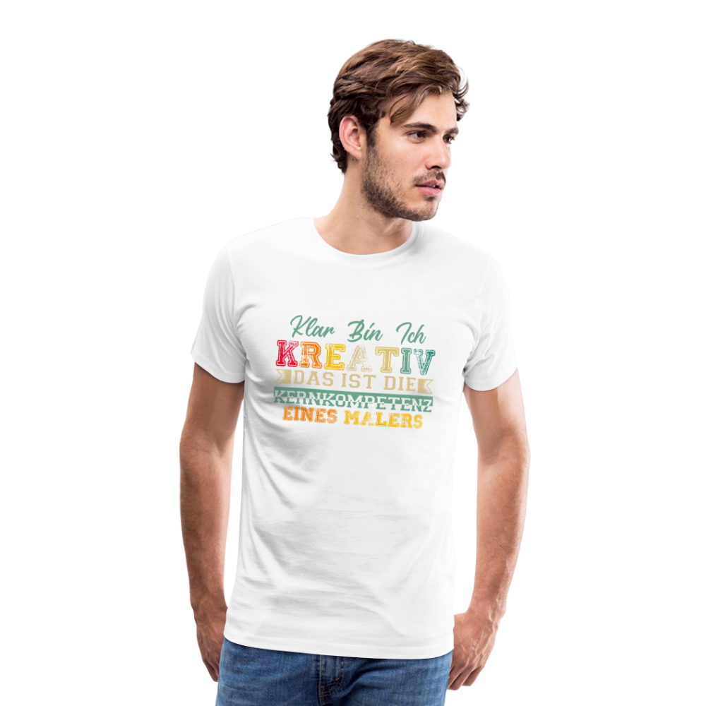 Maler Kreativ Kernkompetenz lustiges Premium T-Shirt Herren - Weiß