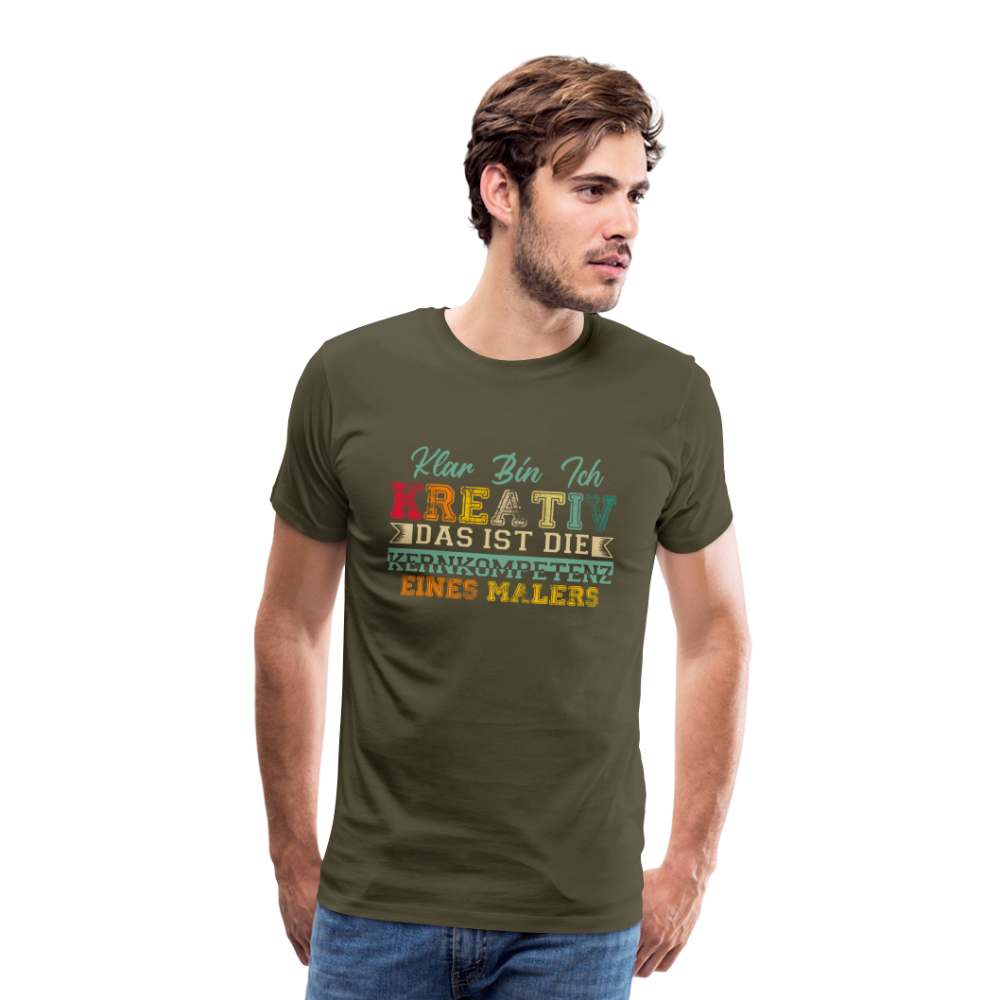 Maler Kreativ Kernkompetenz lustiges Premium T-Shirt Herren - Khaki