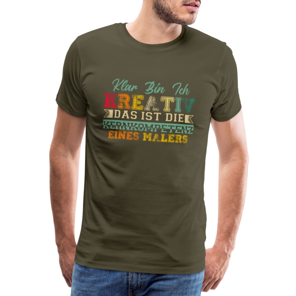 Maler Kreativ Kernkompetenz lustiges Premium T-Shirt Herren - Khaki