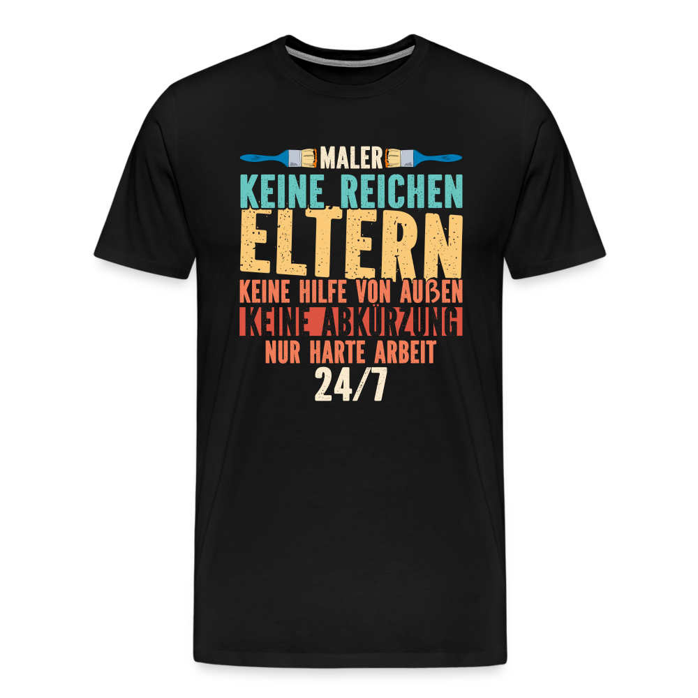 Maler keine reichen Eltern lustiges Premium T-Shirt Herren - Schwarz