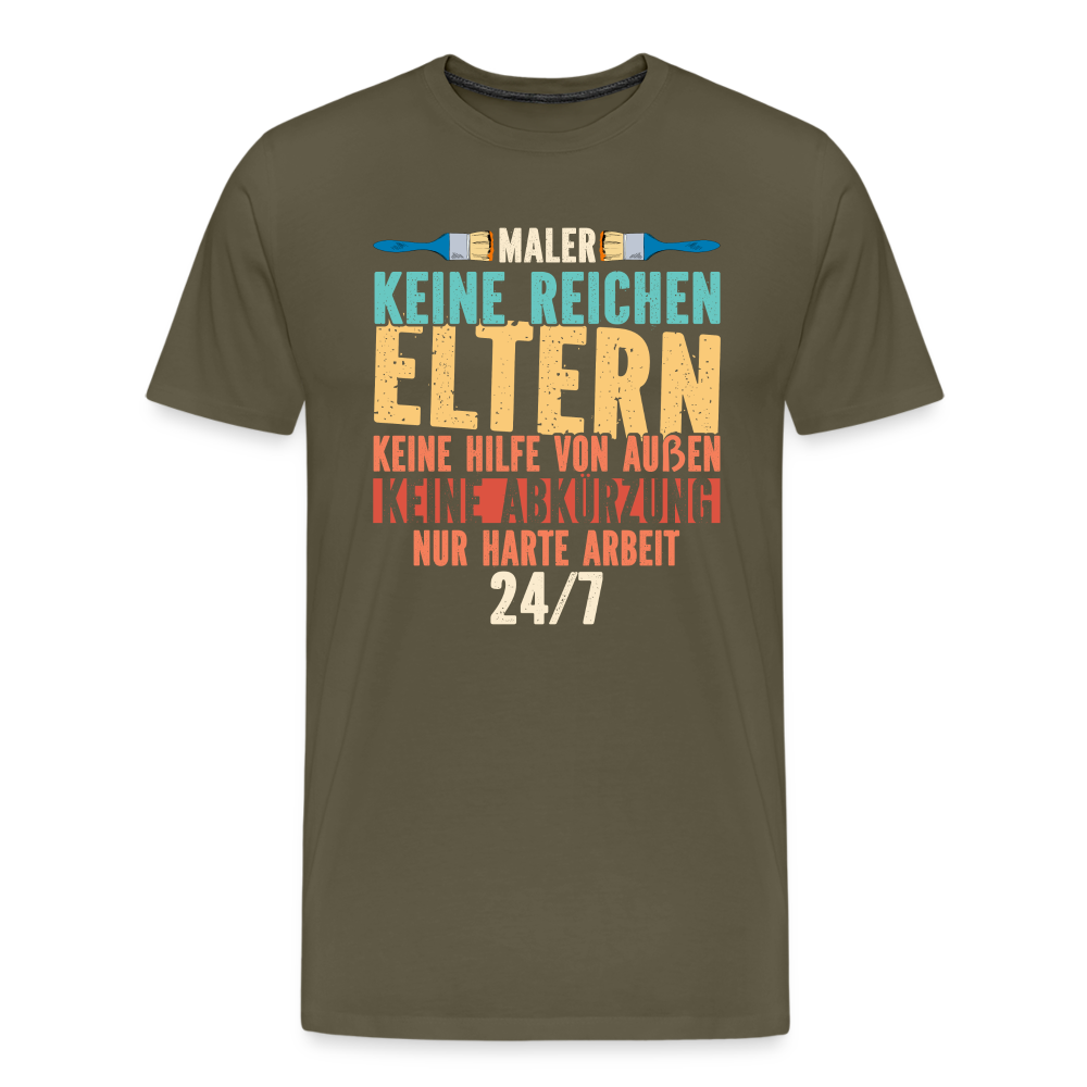 Maler keine reichen Eltern lustiges Premium T-Shirt Herren - Khaki