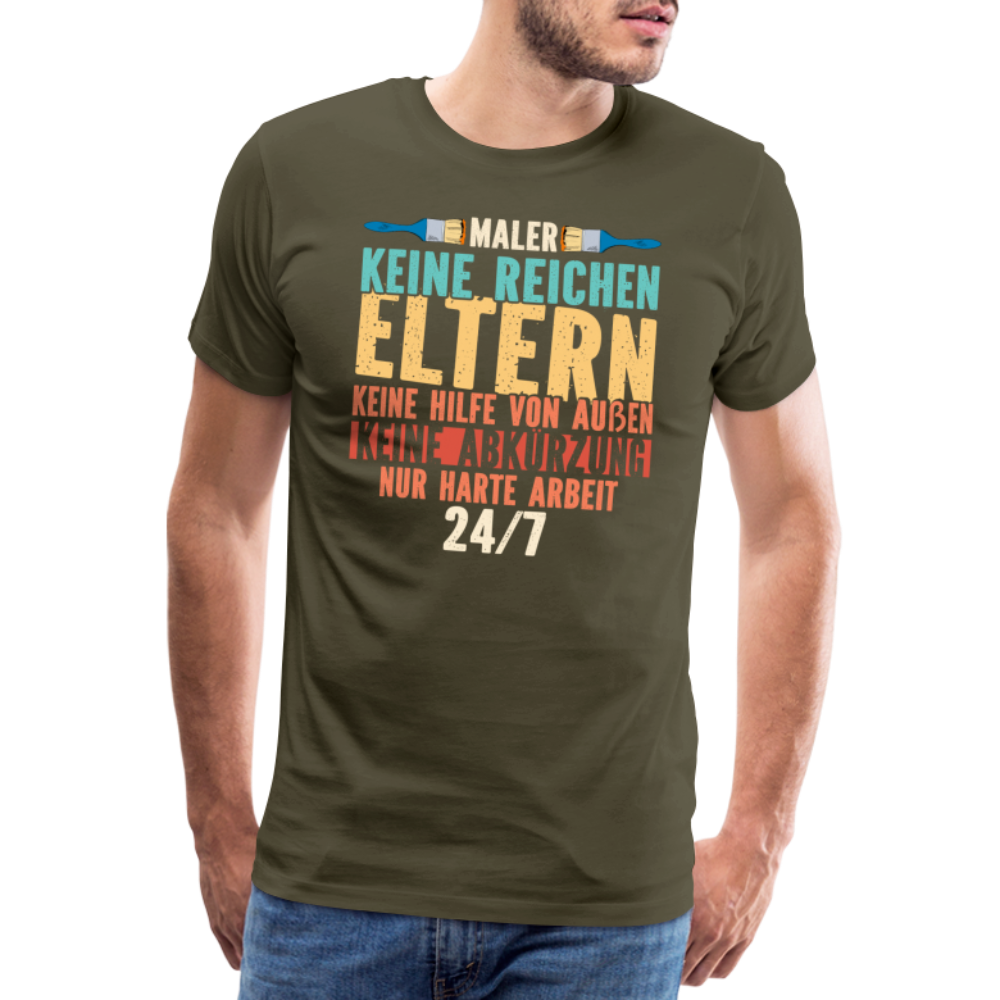 Maler keine reichen Eltern lustiges Premium T-Shirt Herren - Khaki