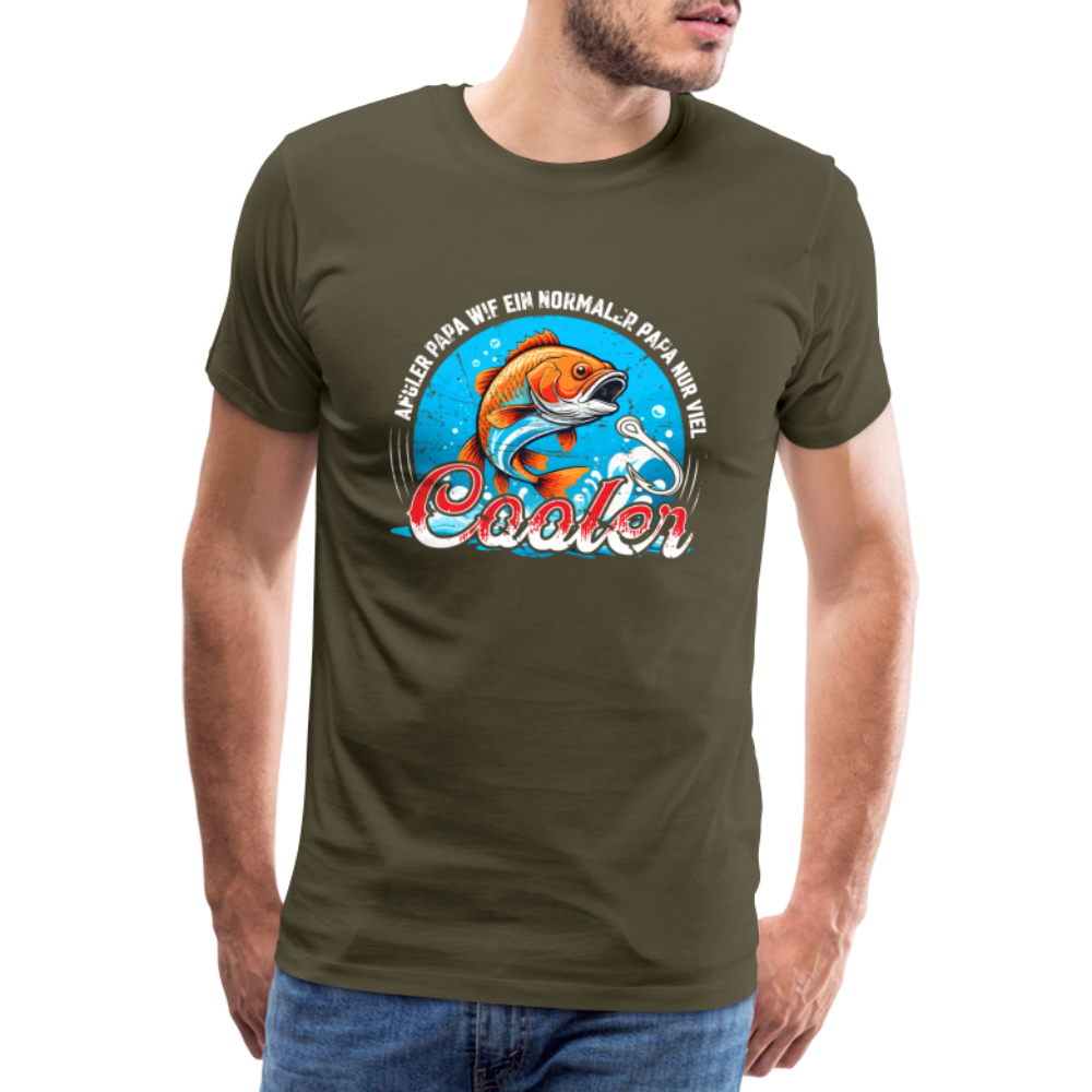 Angler Papa lustiges Premium T-Shirt Herren - Khaki
