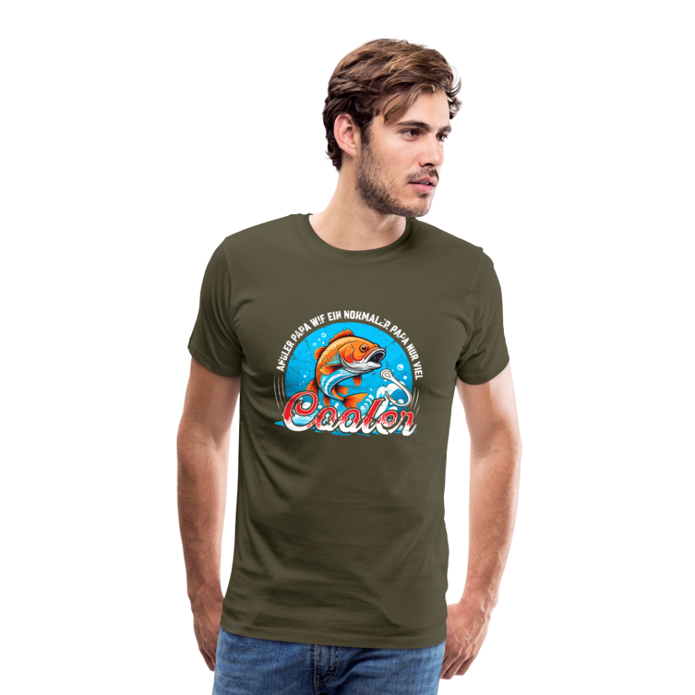 Angler Papa lustiges Premium T-Shirt Herren - Khaki