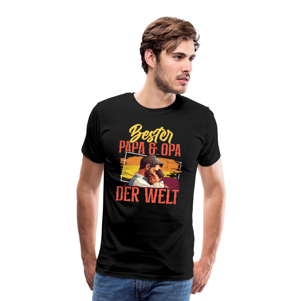 Bester Papa & Opa der Welt lustiges Premium T-Shirt Herren - Schwarz