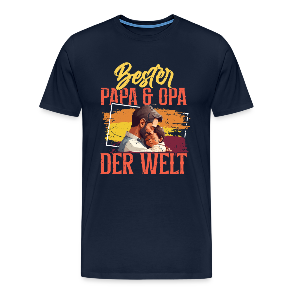 Bester Papa & Opa der Welt lustiges Premium T-Shirt Herren - Navy