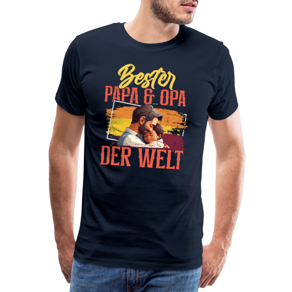 Bester Papa & Opa der Welt lustiges Premium T-Shirt Herren - Navy