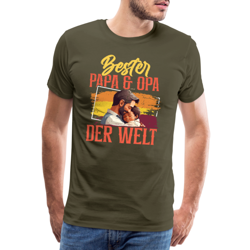 Bester Papa & Opa der Welt lustiges Premium T-Shirt Herren - Khaki
