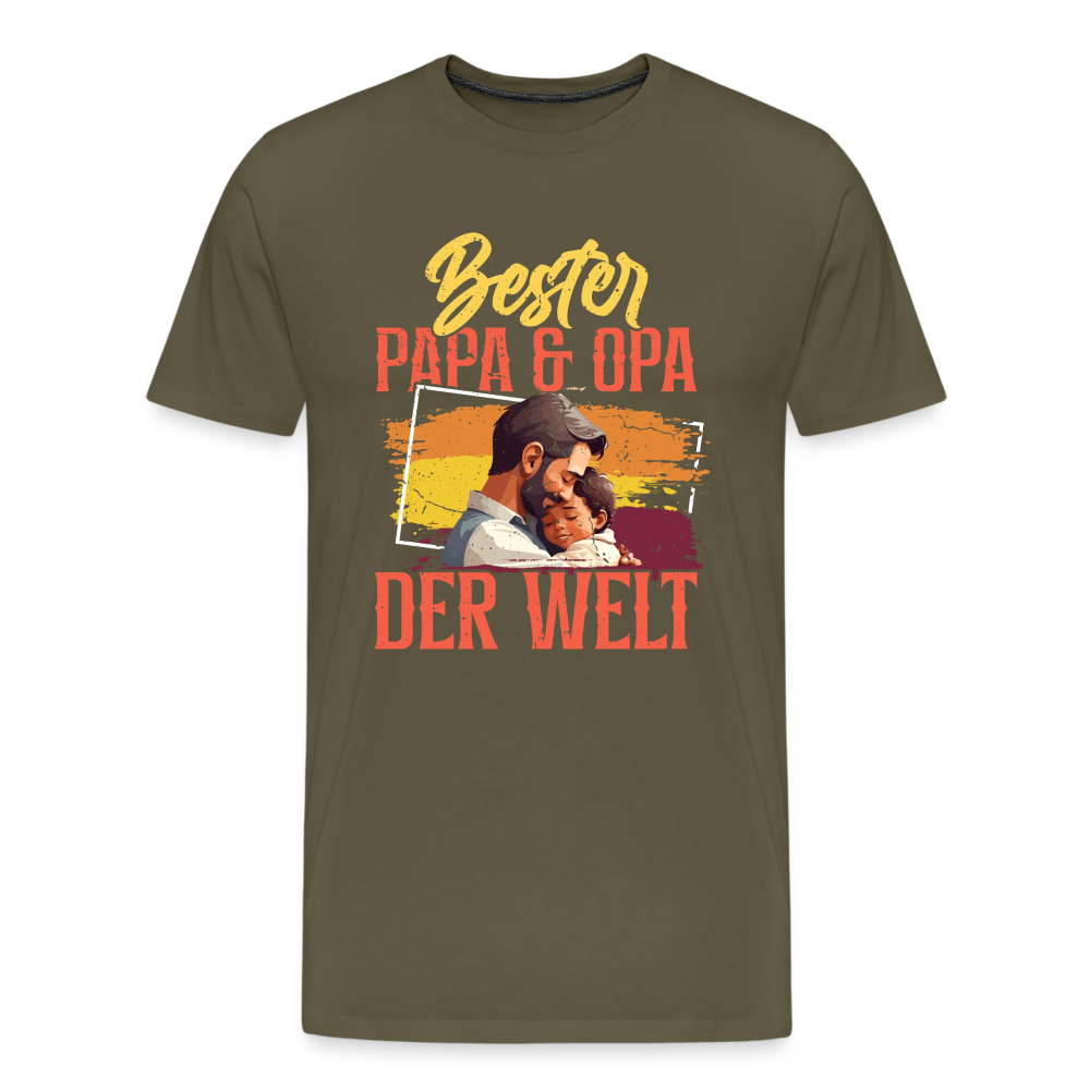 Bester Papa & Opa der Welt lustiges Premium T-Shirt Herren - Khaki