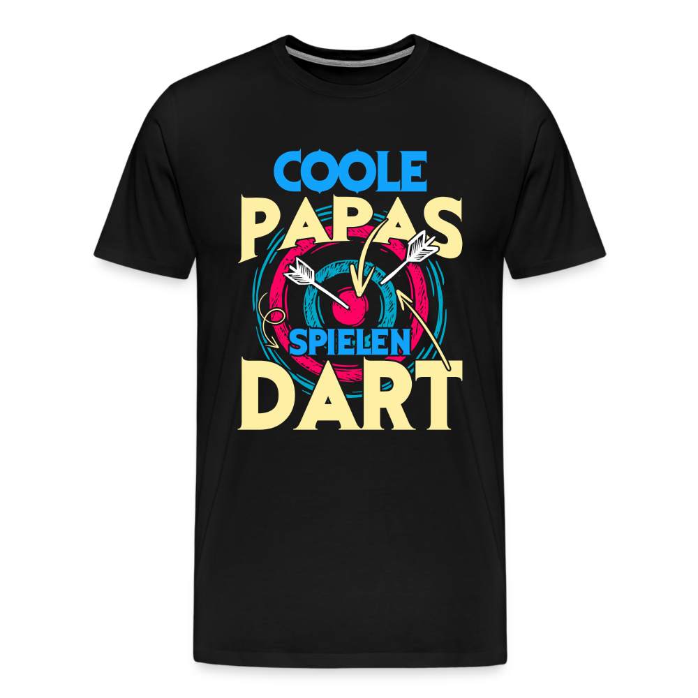 Coole Papas spielen Dart lustiges Premium T-Shirt Herren - Schwarz