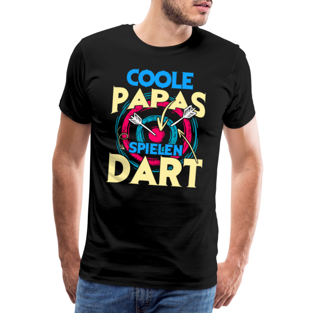 Coole Papas spielen Dart lustiges Premium T-Shirt Herren - Schwarz
