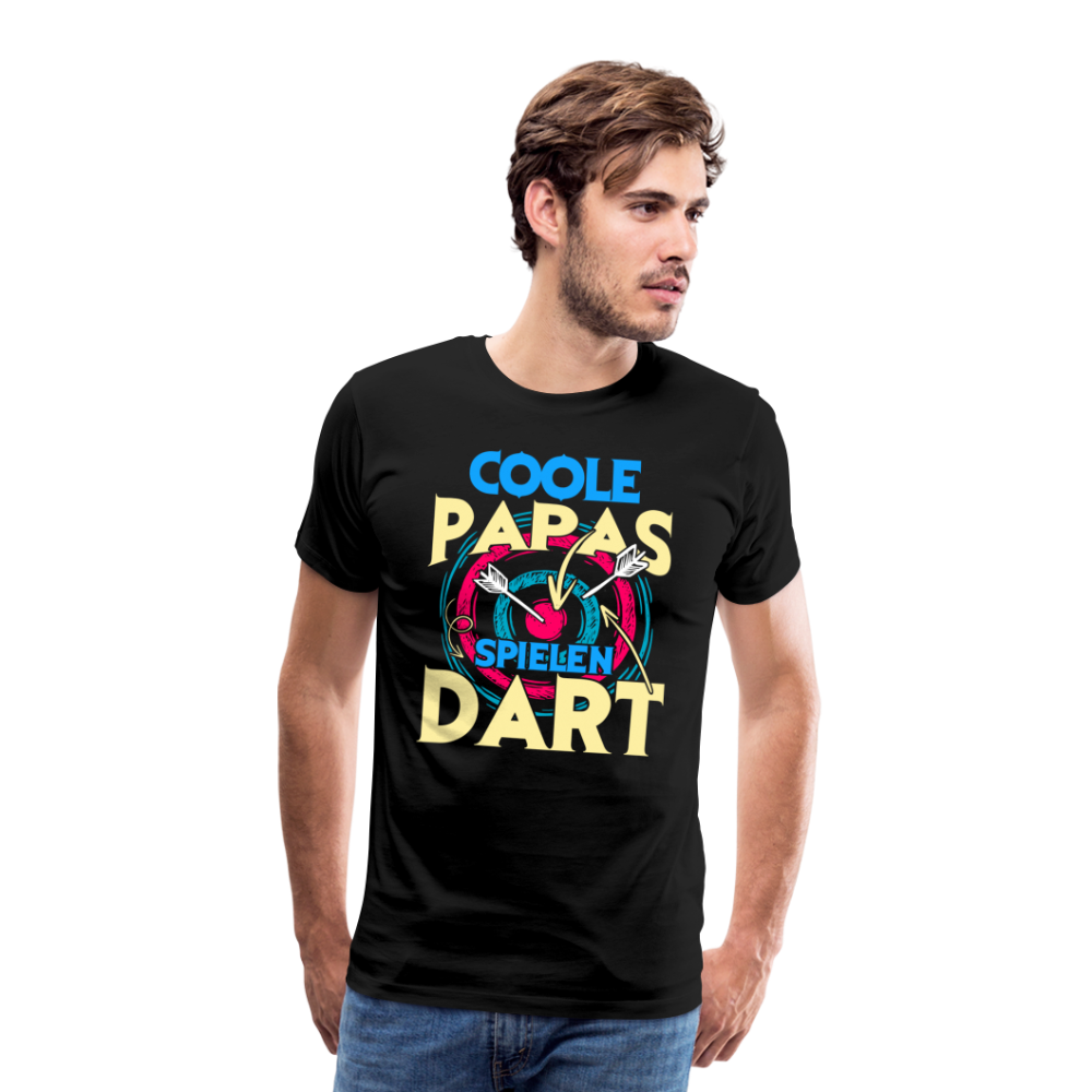 Coole Papas spielen Dart lustiges Premium T-Shirt Herren - Schwarz