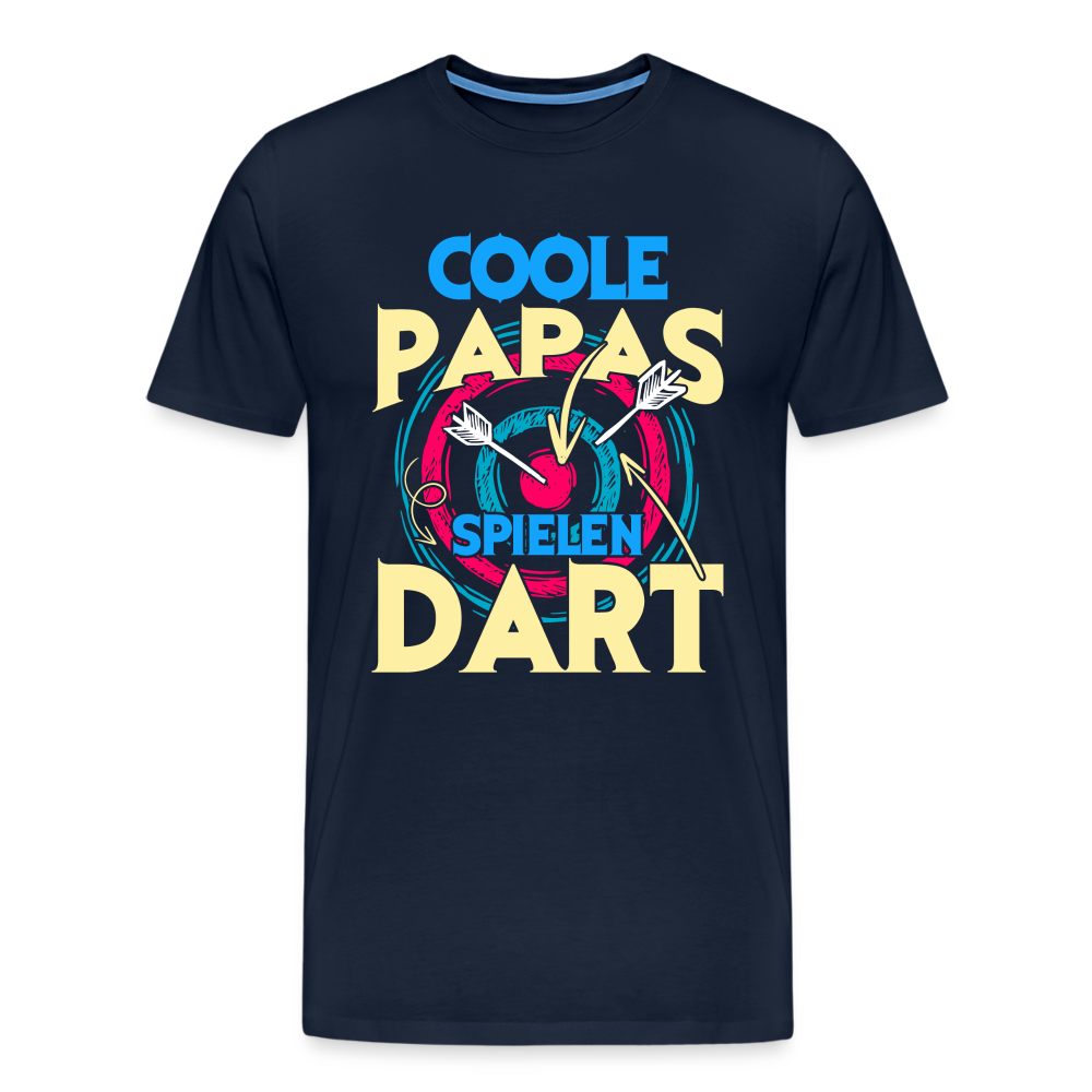 Coole Papas spielen Dart lustiges Premium T-Shirt Herren - Navy