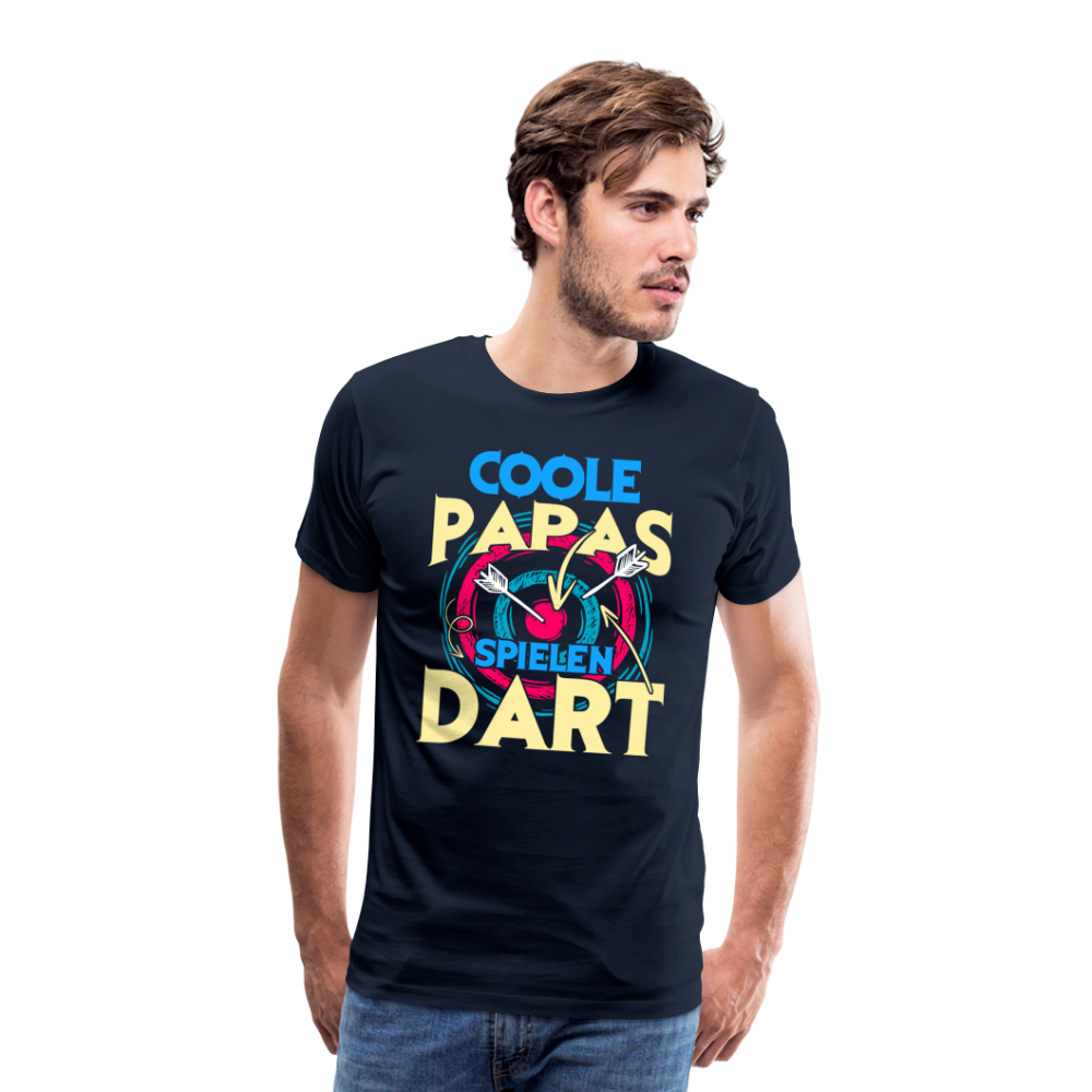 Coole Papas spielen Dart lustiges Premium T-Shirt Herren - Navy