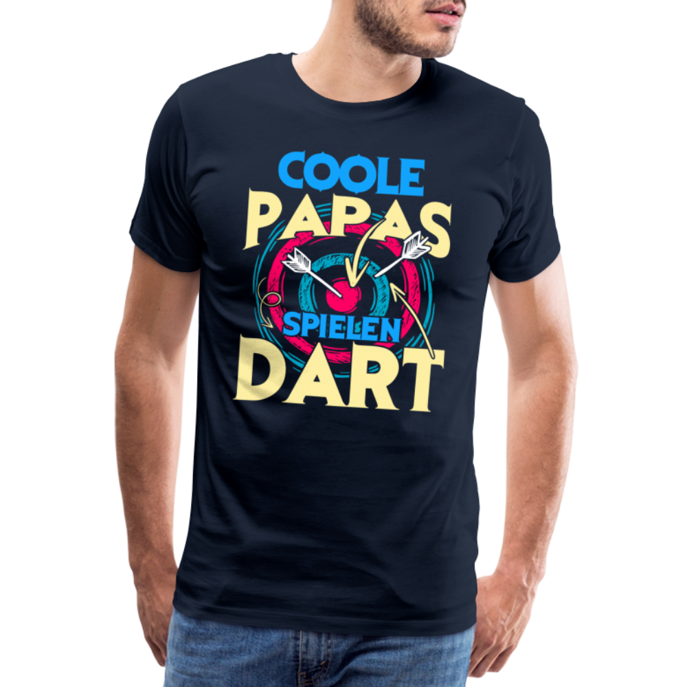 Coole Papas spielen Dart lustiges Premium T-Shirt Herren - Navy