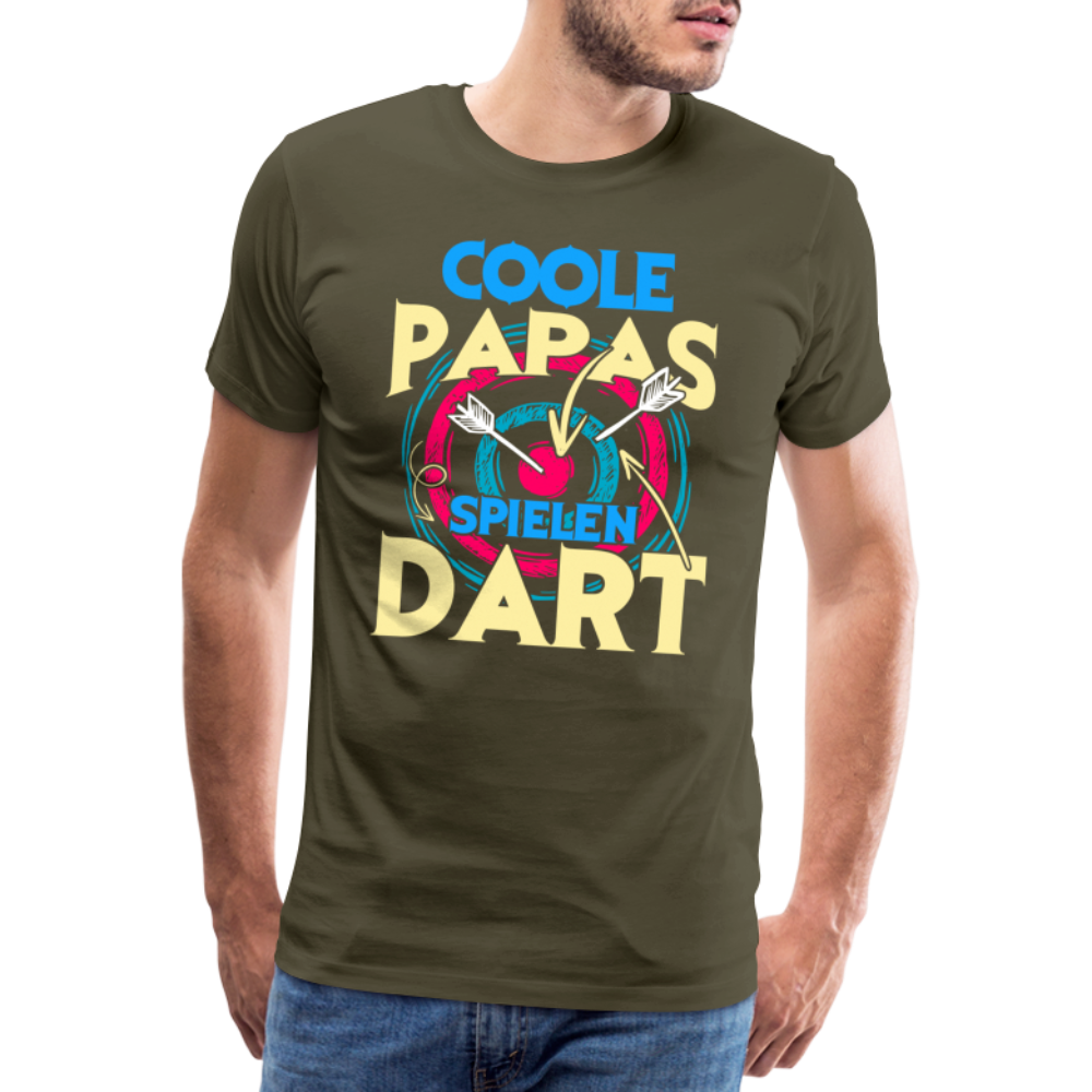Coole Papas spielen Dart lustiges Premium T-Shirt Herren - Khaki