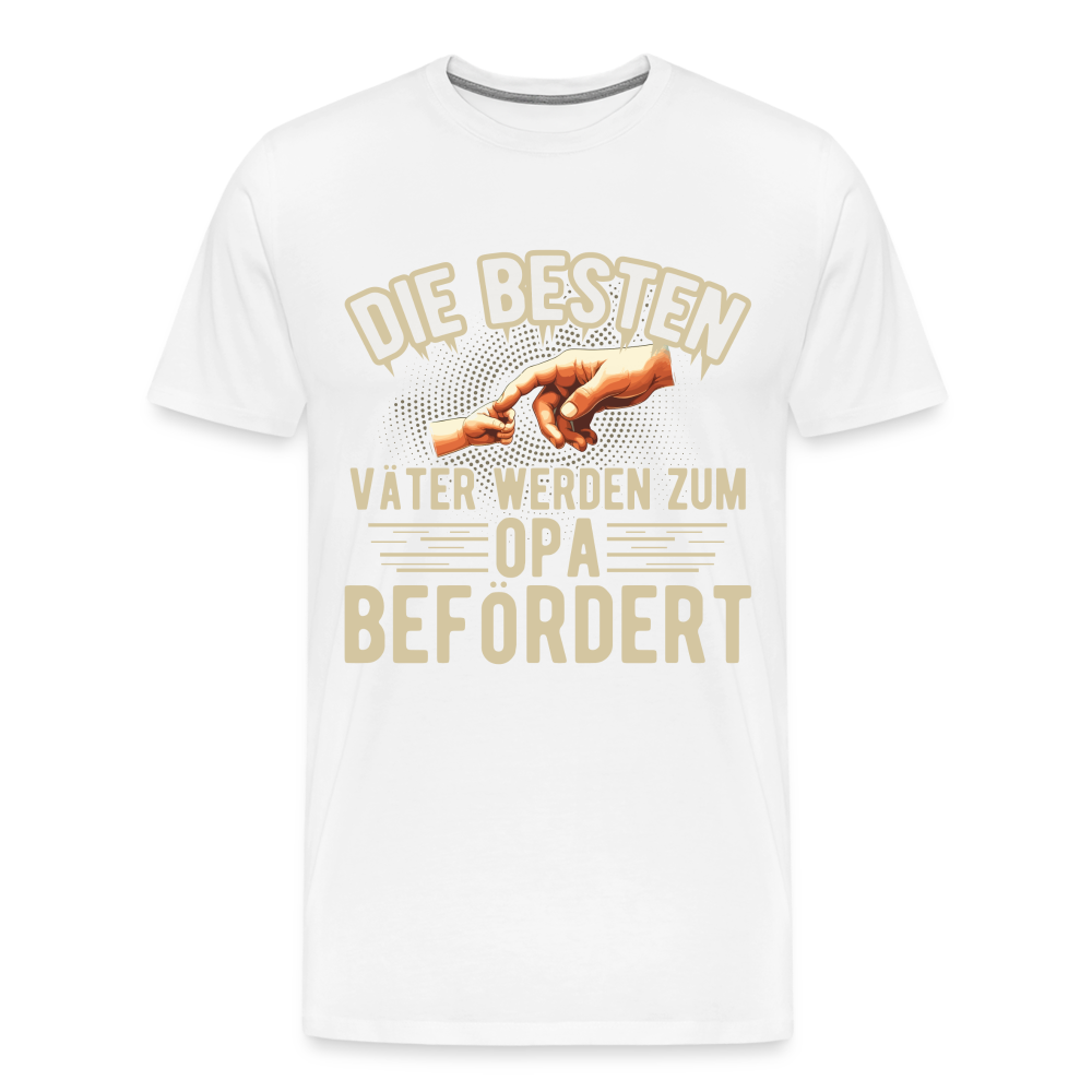 Beste Väter werden zum Opa befördert lustiges Premium T-Shirt Herren - Weiß