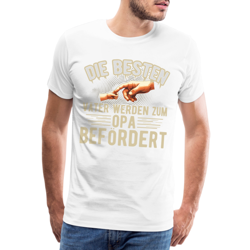 Beste Väter werden zum Opa befördert lustiges Premium T-Shirt Herren - Weiß