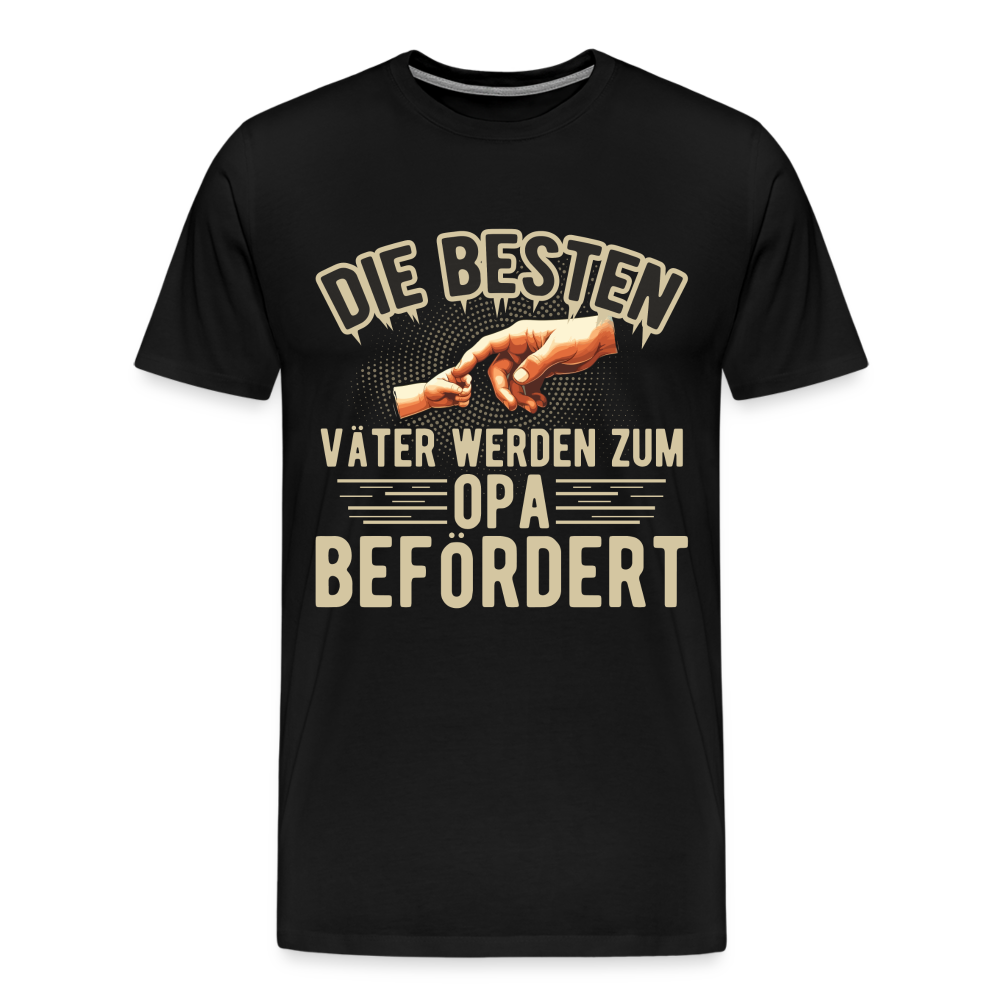 Beste Väter werden zum Opa befördert lustiges Premium T-Shirt Herren - Schwarz