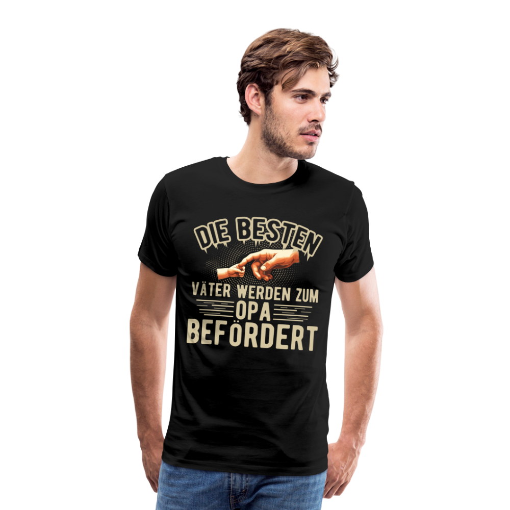 Beste Väter werden zum Opa befördert lustiges Premium T-Shirt Herren - Schwarz