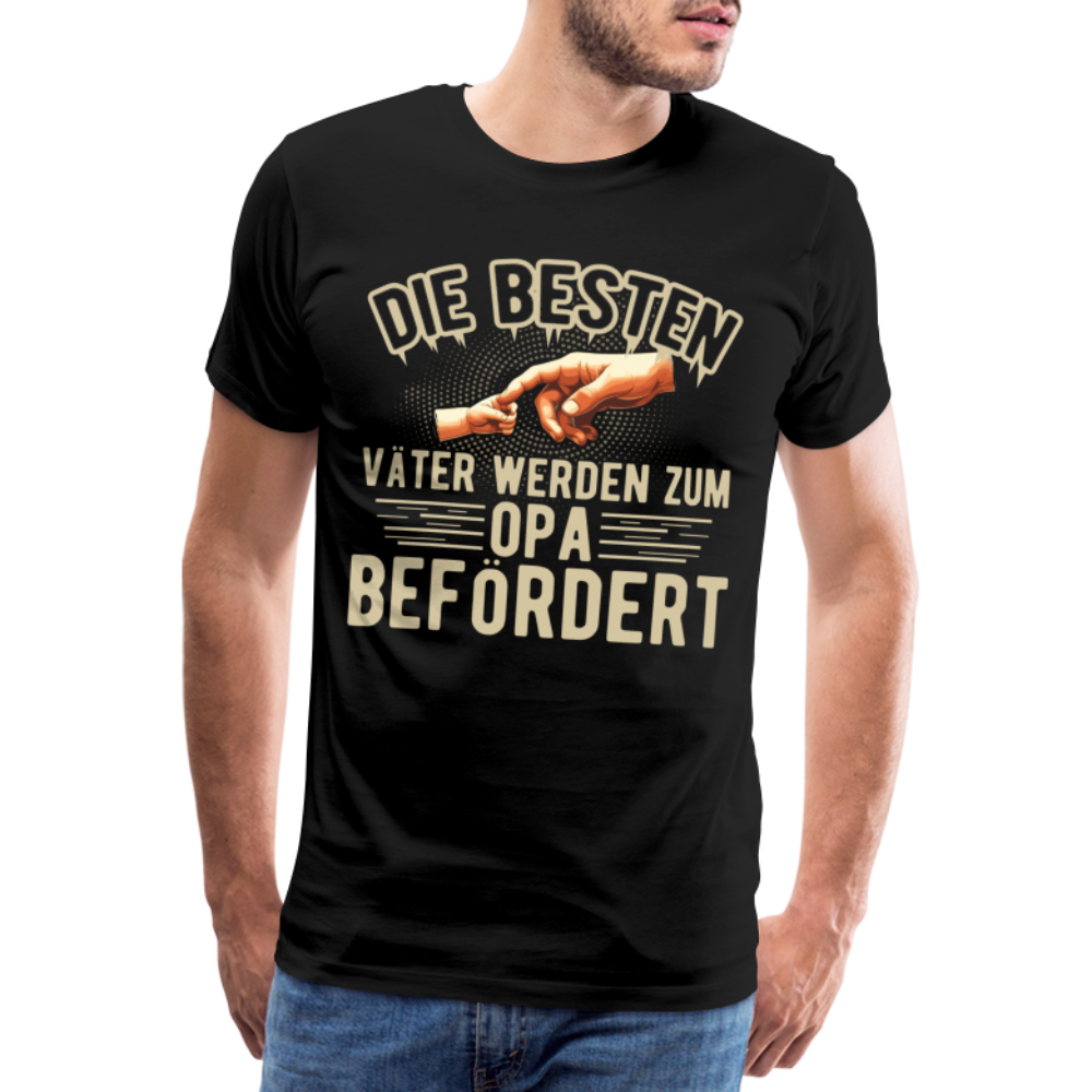 Beste Väter werden zum Opa befördert lustiges Premium T-Shirt Herren - Schwarz