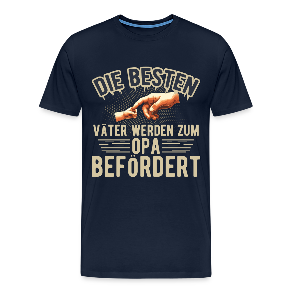 Beste Väter werden zum Opa befördert lustiges Premium T-Shirt Herren - Navy