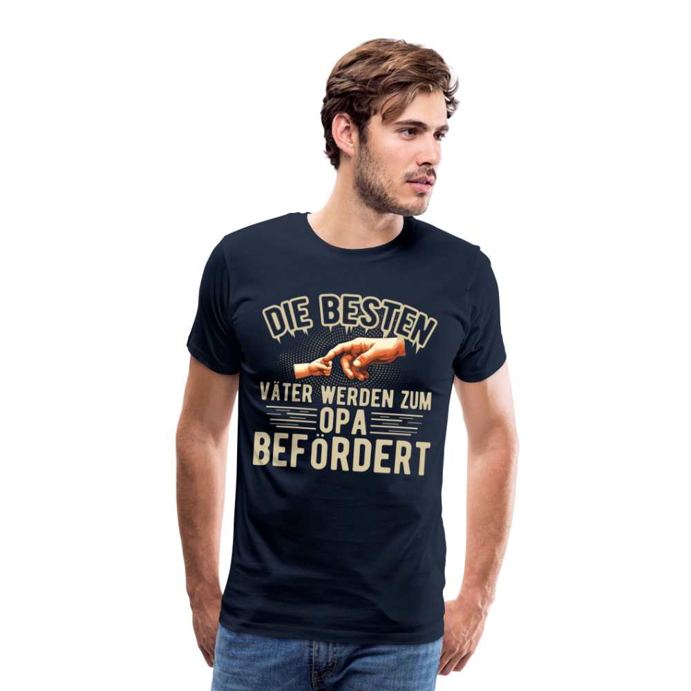 Beste Väter werden zum Opa befördert lustiges Premium T-Shirt Herren - Navy