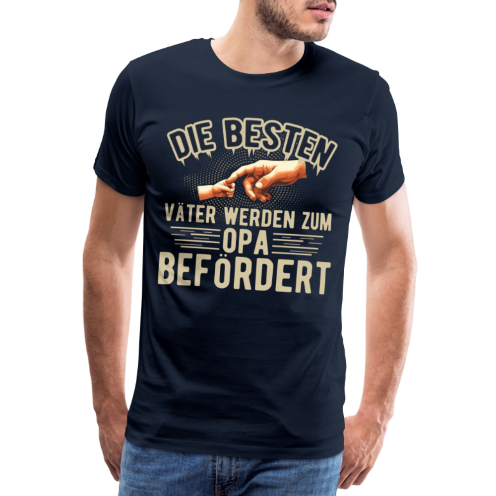 Beste Väter werden zum Opa befördert lustiges Premium T-Shirt Herren - Navy