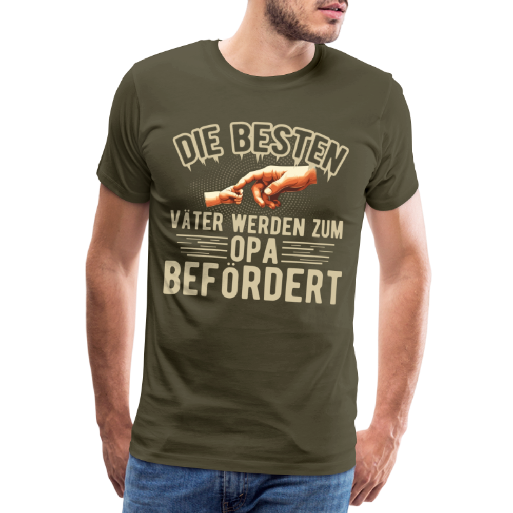 Beste Väter werden zum Opa befördert lustiges Premium T-Shirt Herren - Khaki