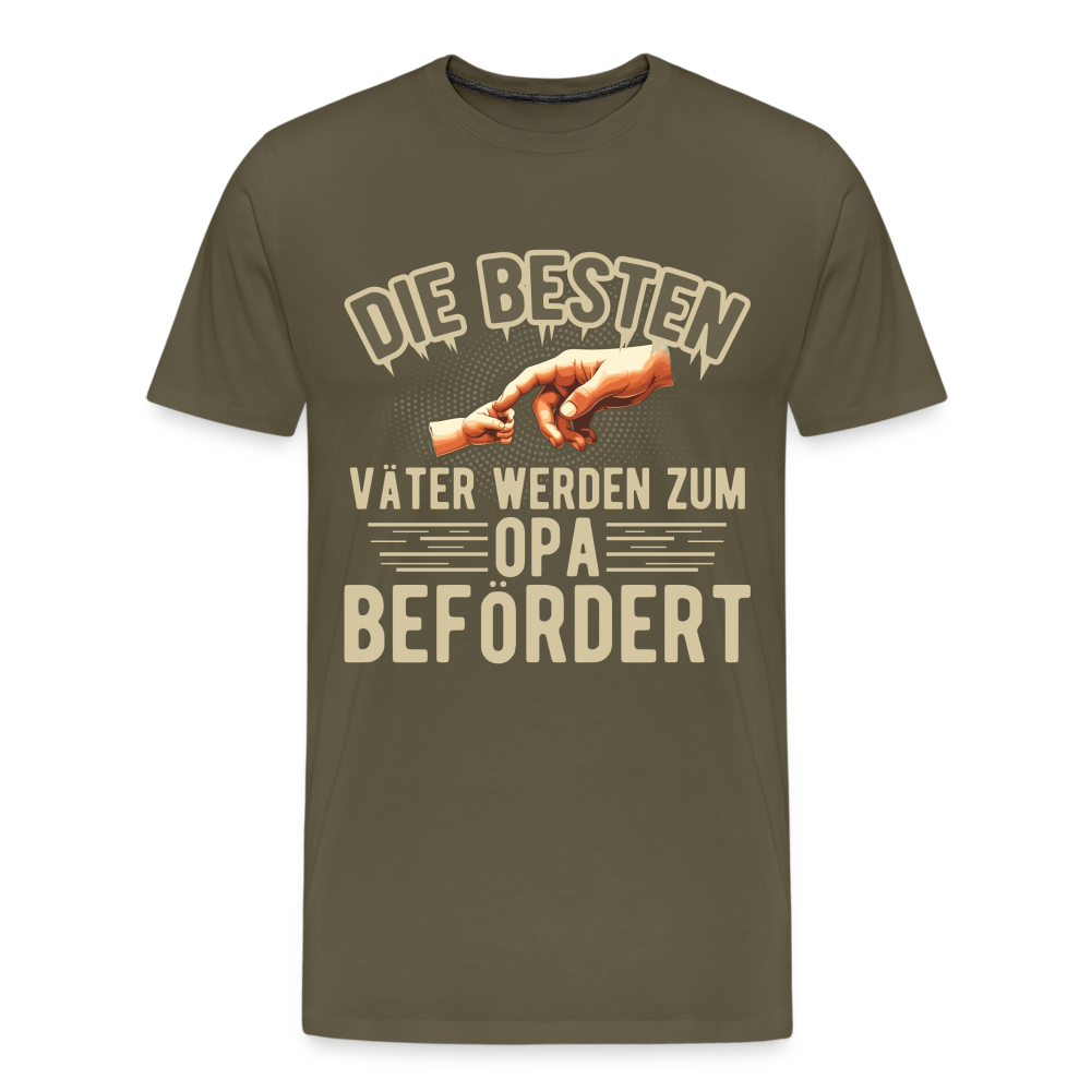 Beste Väter werden zum Opa befördert lustiges Premium T-Shirt Herren - Khaki