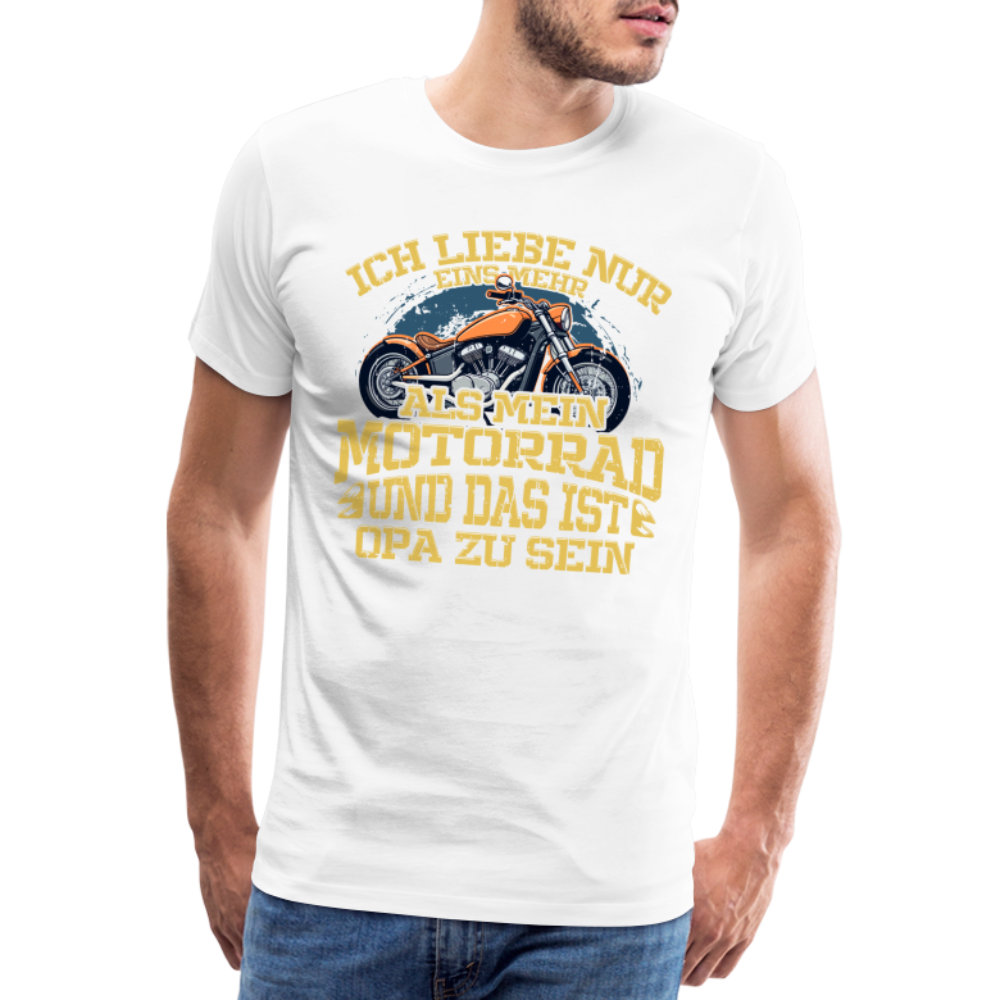 Motorrad & Opa Liebe lustiges Premium T-Shirt Herren - Weiß