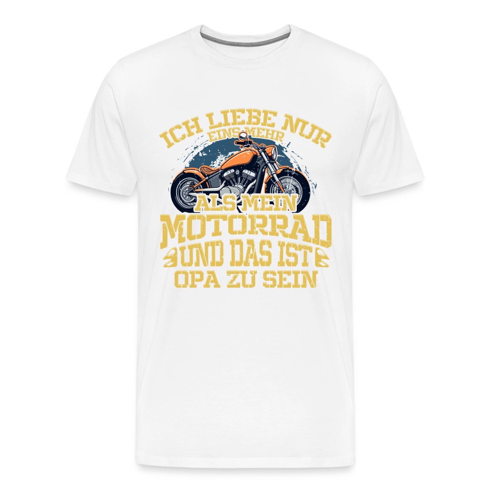 Motorrad & Opa Liebe lustiges Premium T-Shirt Herren - Weiß